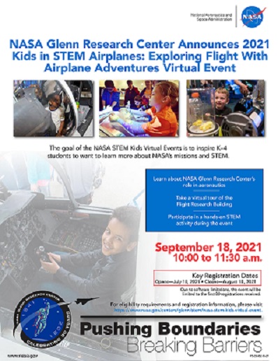NASA flyer for virtual Exploring Flight STEM event